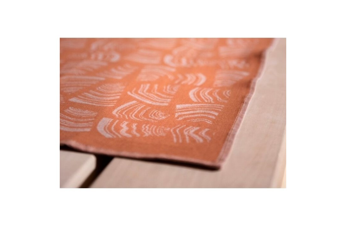 Rento Pino Sauna Kleed - Oranje/Bruin - 50x150 cm