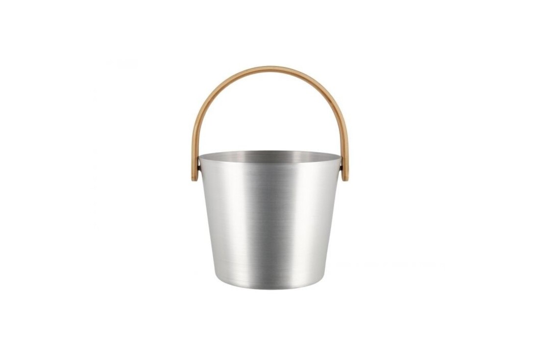 Rento Sauna Emmer Aluminium met Bamboe Handvat Naturel
