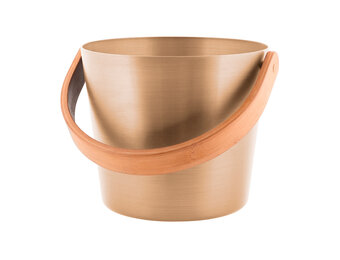 Rento Aluminium emmer champagne met Bamboe Handvat