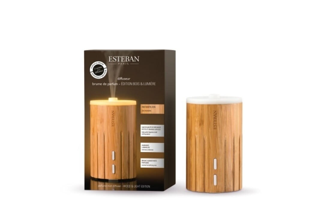 Esteban Mist Diffuser Editie Wood & Light Bamboo - Wit Licht