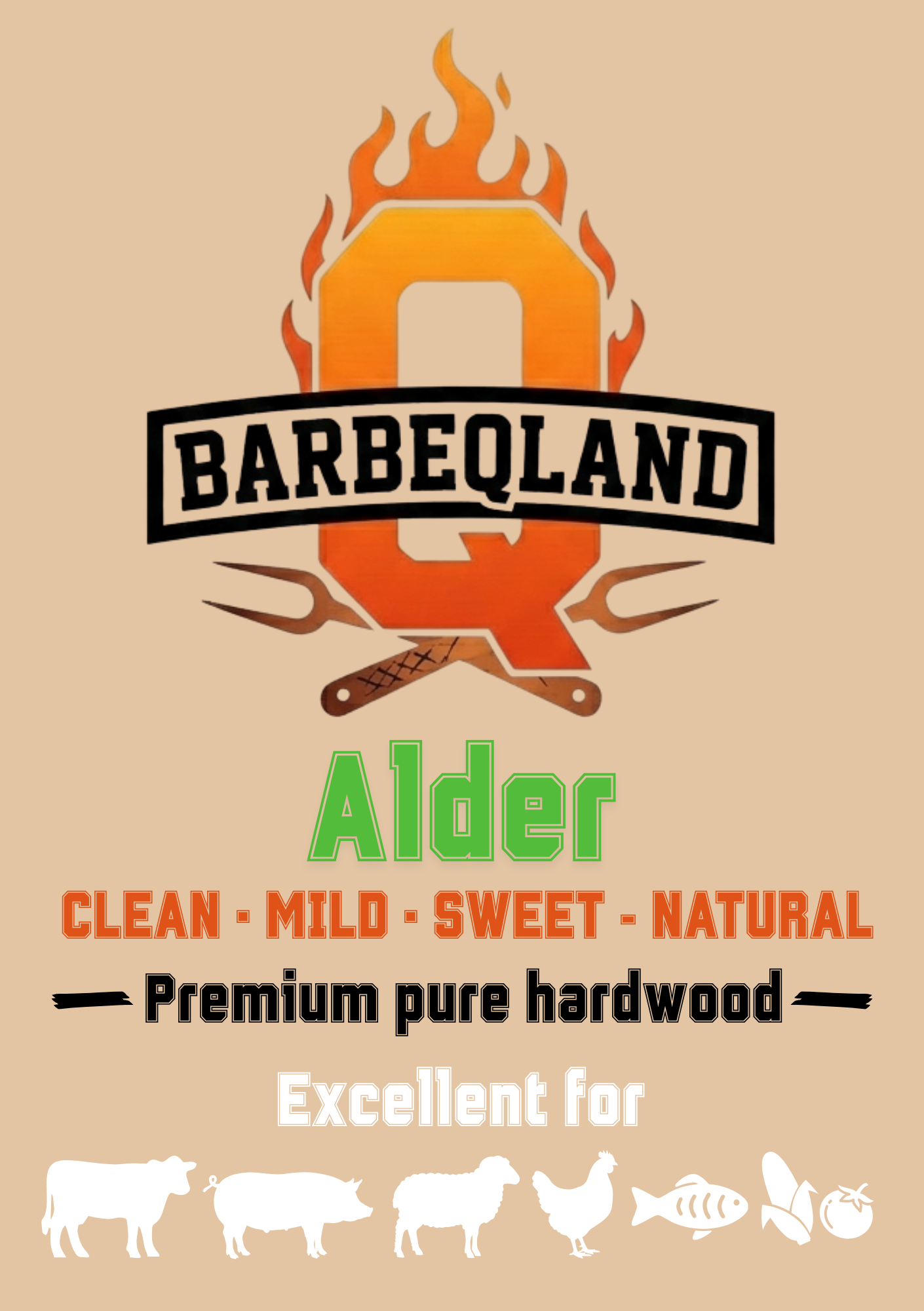 BarbeQland BBQ Pellets Alder – 100% Natuurlijk Elzenhout (8 kg)