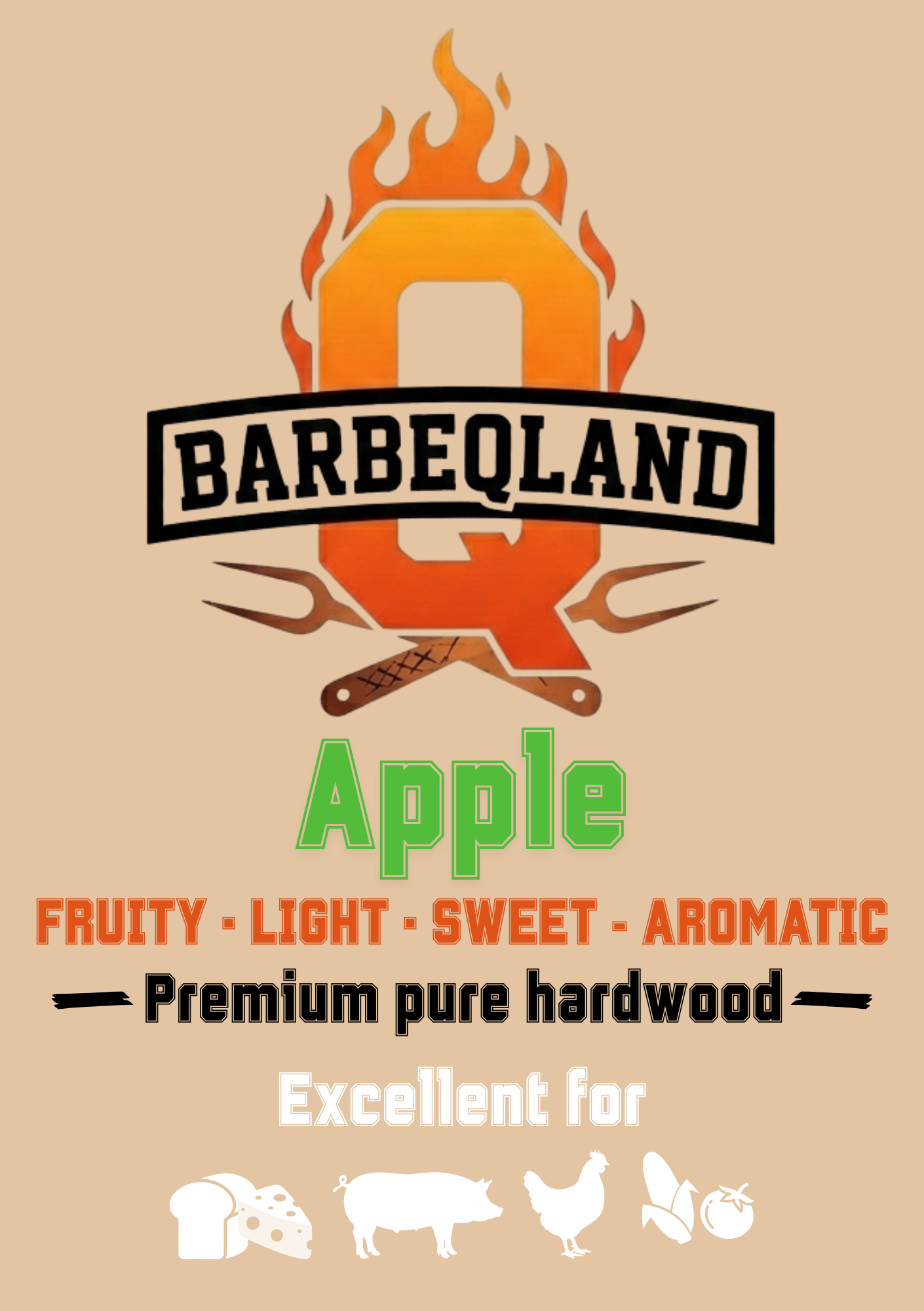 BarbeQland BBQ Pellets Appel – 100% Natuurlijk Apple (8 kg)