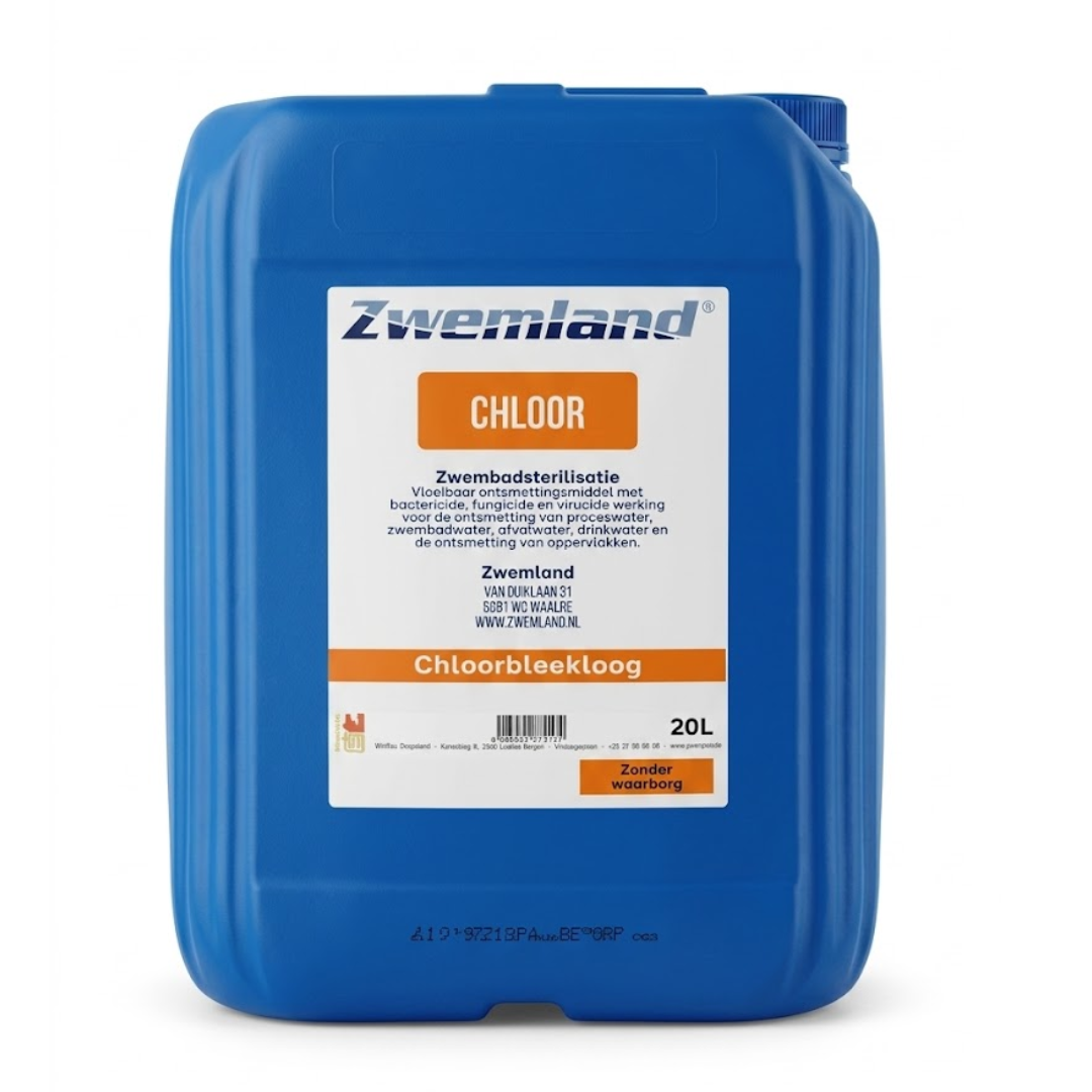 Jerrycan Vloeibaar chloor 20 liter - Natriumhypochloriet