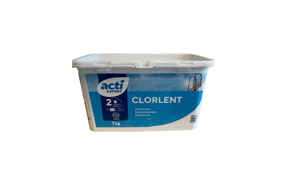 Acti Long tab chloor tabletten 1kg - 250 grams (Enkel geschikt voor de Belgische markt, niet toegelaten in Nederland)