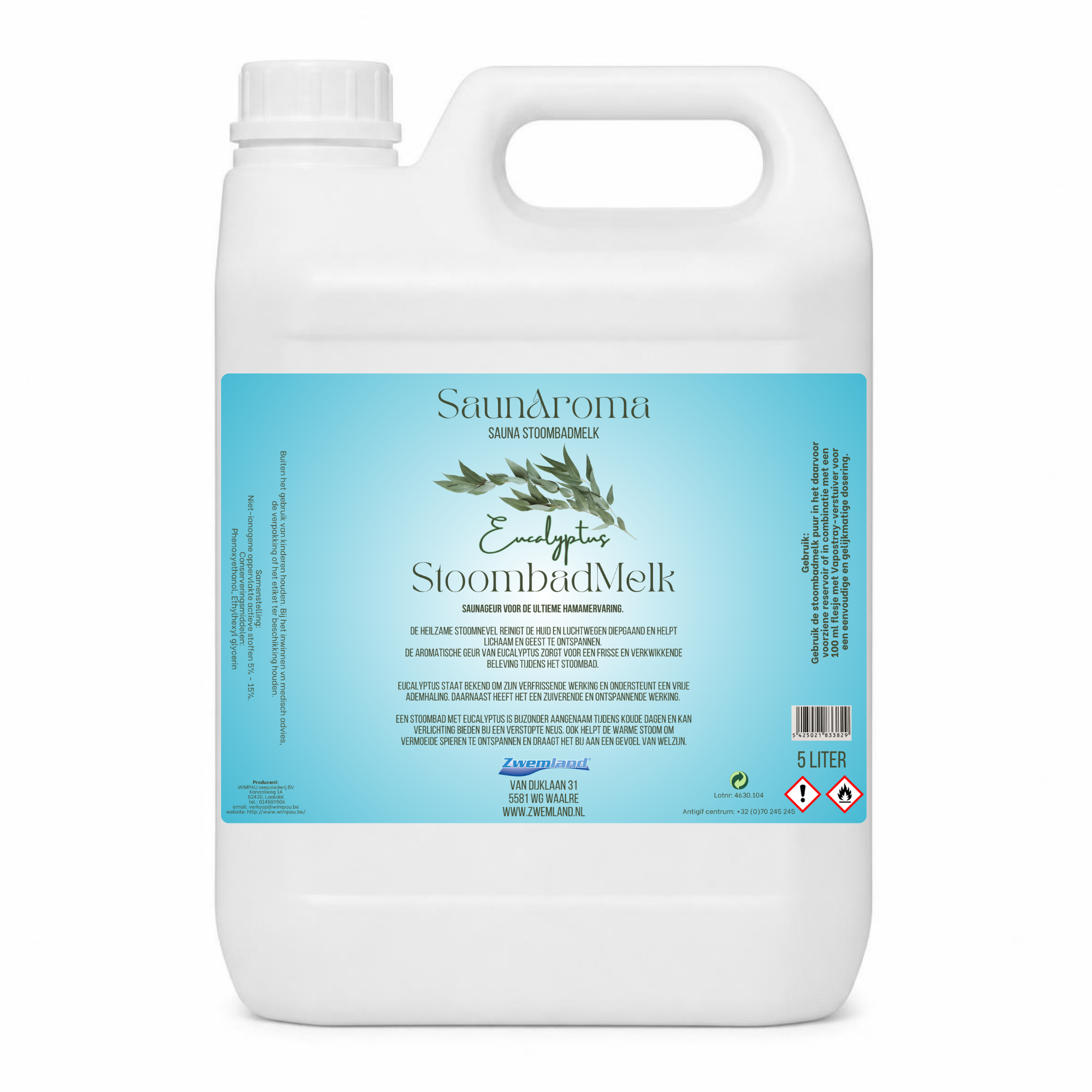 SaunAroma Sauna Stoombadmelk Eucalyptus 5 Liter