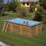 GRE Zwembad Loire Set Grenen Rechthoek 420 x 270 cm