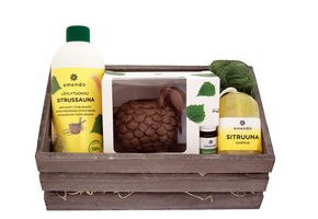 Emendo geschenkmand - Sauna geur en zeep set Citrus
