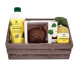 Emendo geschenkmand - Sauna geur en zeep set Citrus