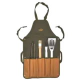 Barbecue Schort - Apron met 5-delige BBQ set
