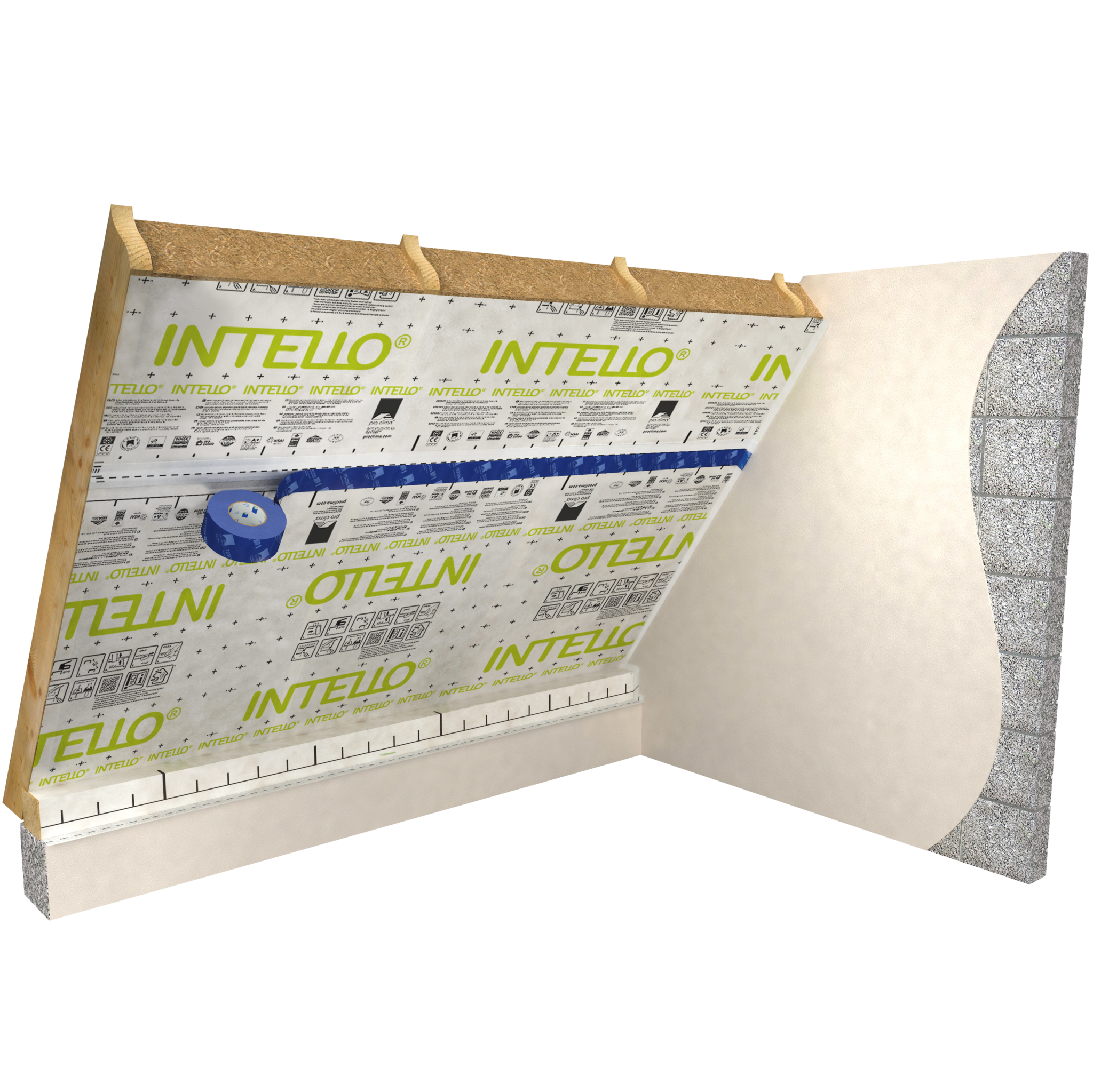 Pro Clima Intello | Frein-vapeur hygrovariable Hydrosafe®
