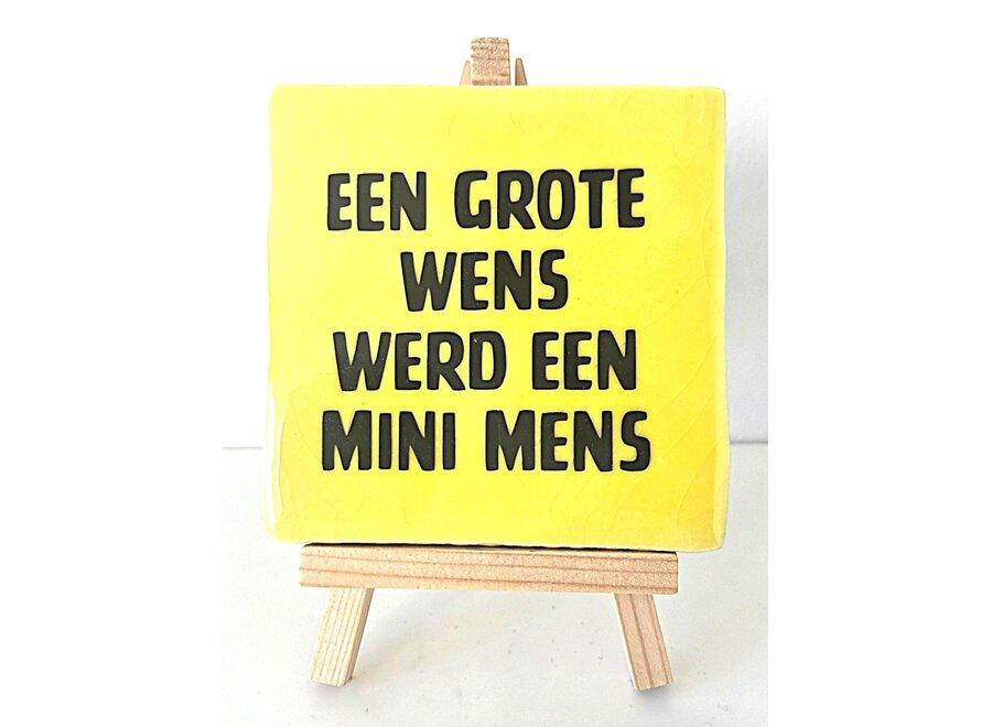 een grote wens werd een mini mens - geel
