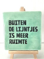 Tegel Quotes buiten de lijntjes is meer ruimte- groen