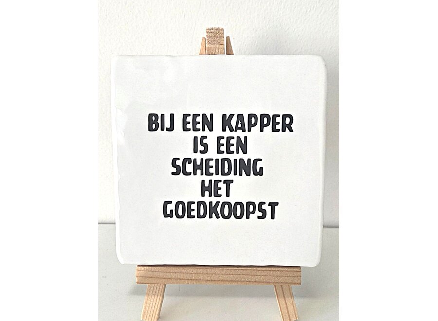 Bij een kapper is een scheiding het goedkoopst- wit