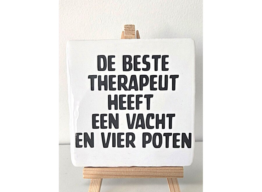 de beste therapeut heeft een vacht en vier poten - wit