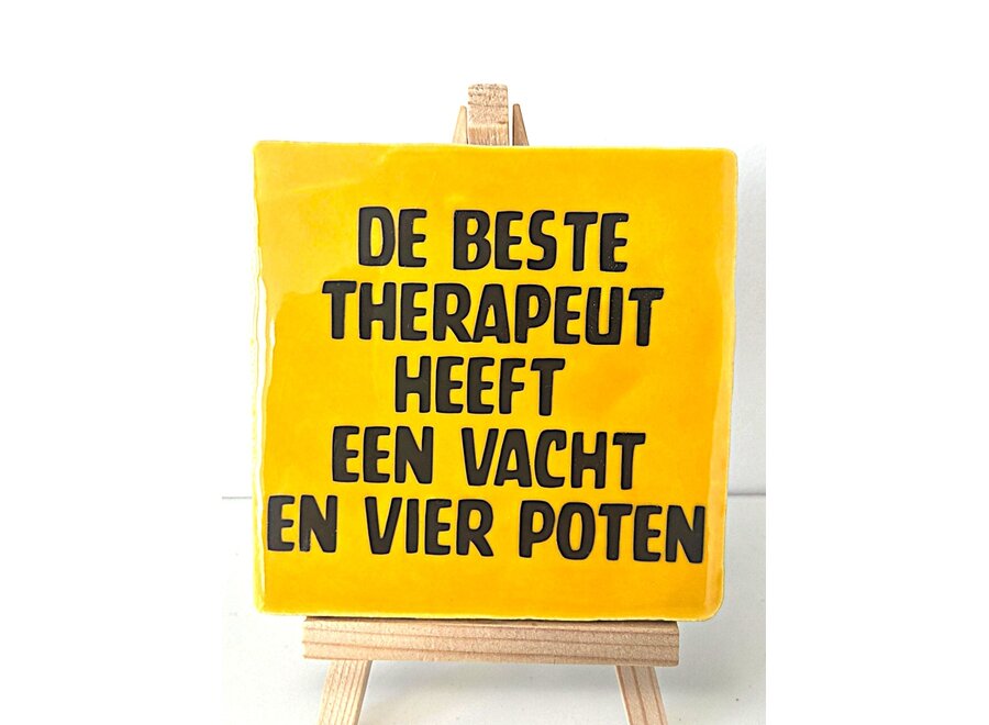 de beste therapeut heeft een vacht en vier poten - geel