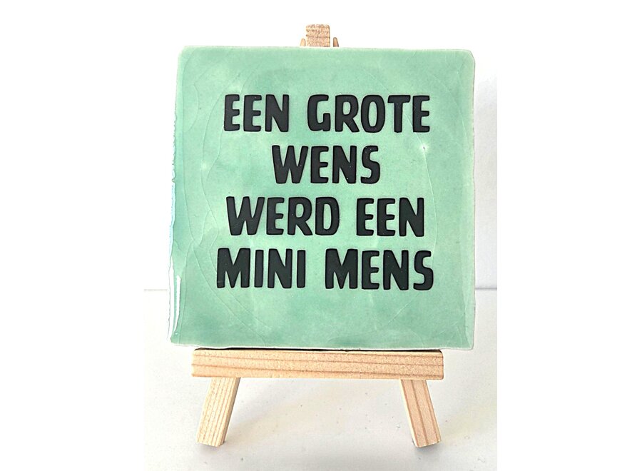 een grote wens werd een mini mens - groen
