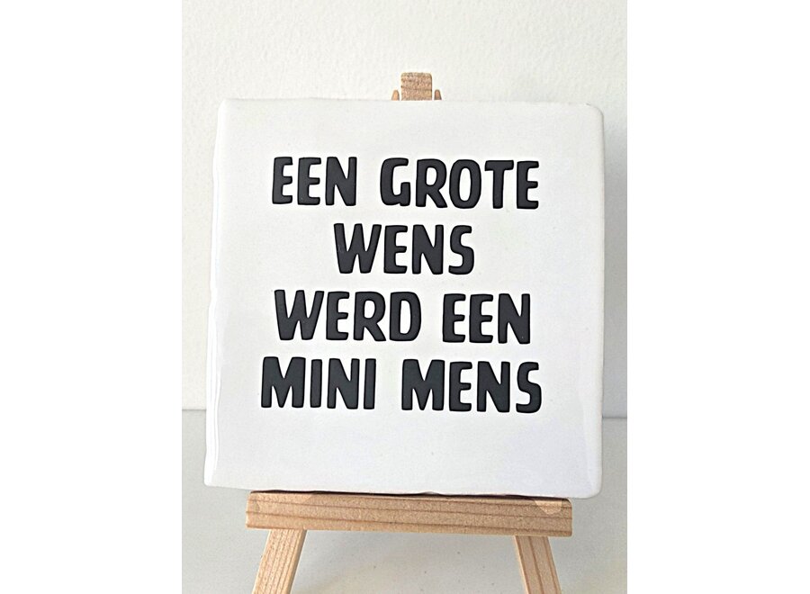 een grote wens werd een mini mens - wit