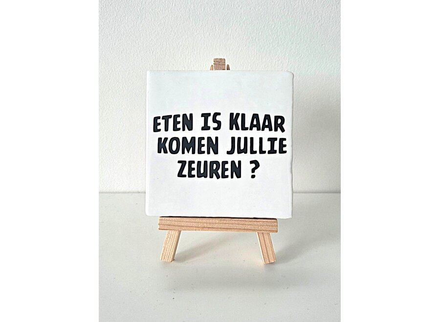 eten is klaar komen jullie zeuren - wit