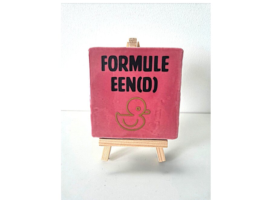 Tegel "formule eend" – handgemaakt 10x10 cm