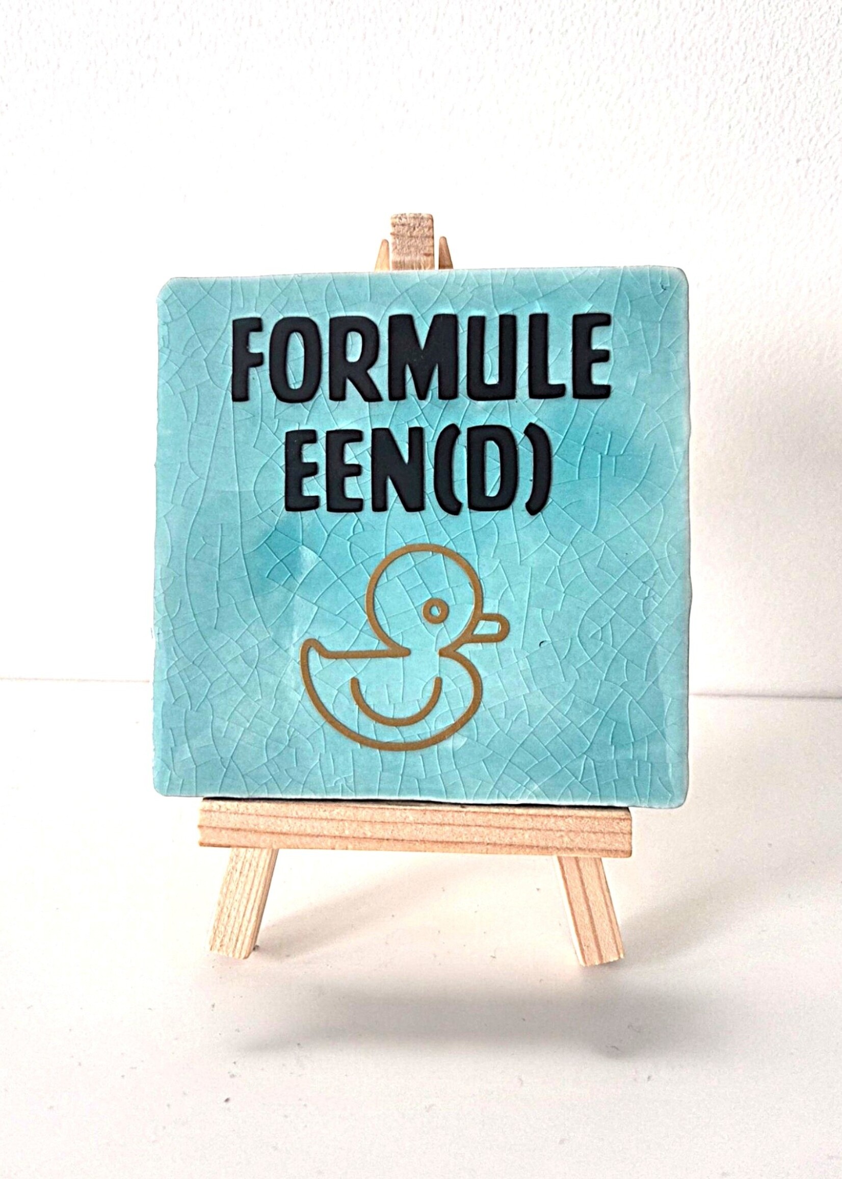 Tegel Quotes Tegel "formule eend" – handgemaakt 10x10 cm