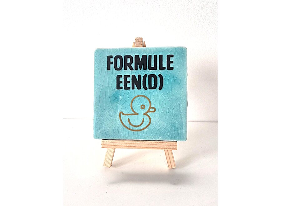 Tegel "formule eend" – handgemaakt 10x10 cm