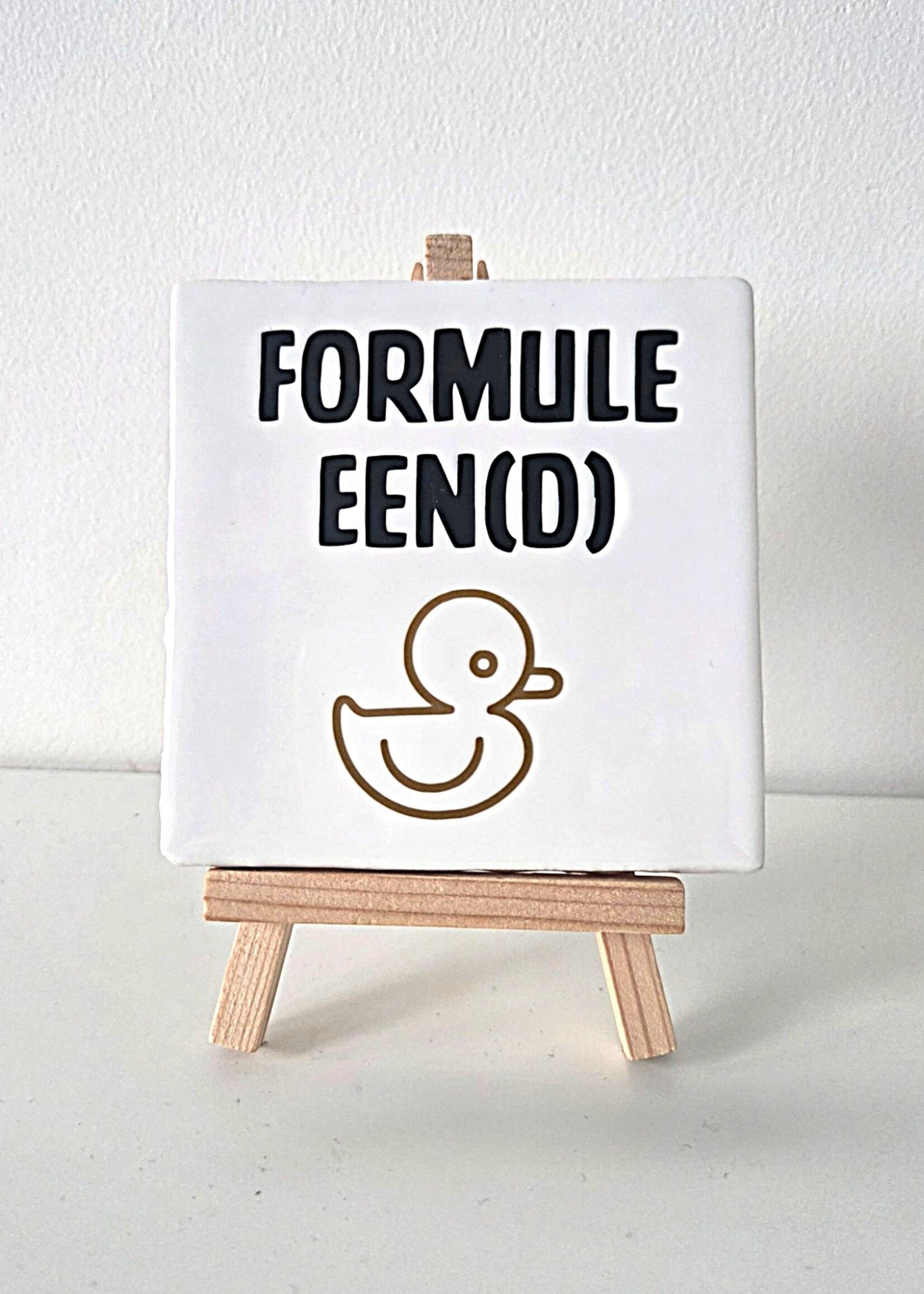 Tegel Quotes Tegel "formule eend" – handgemaakt 10x10 cm