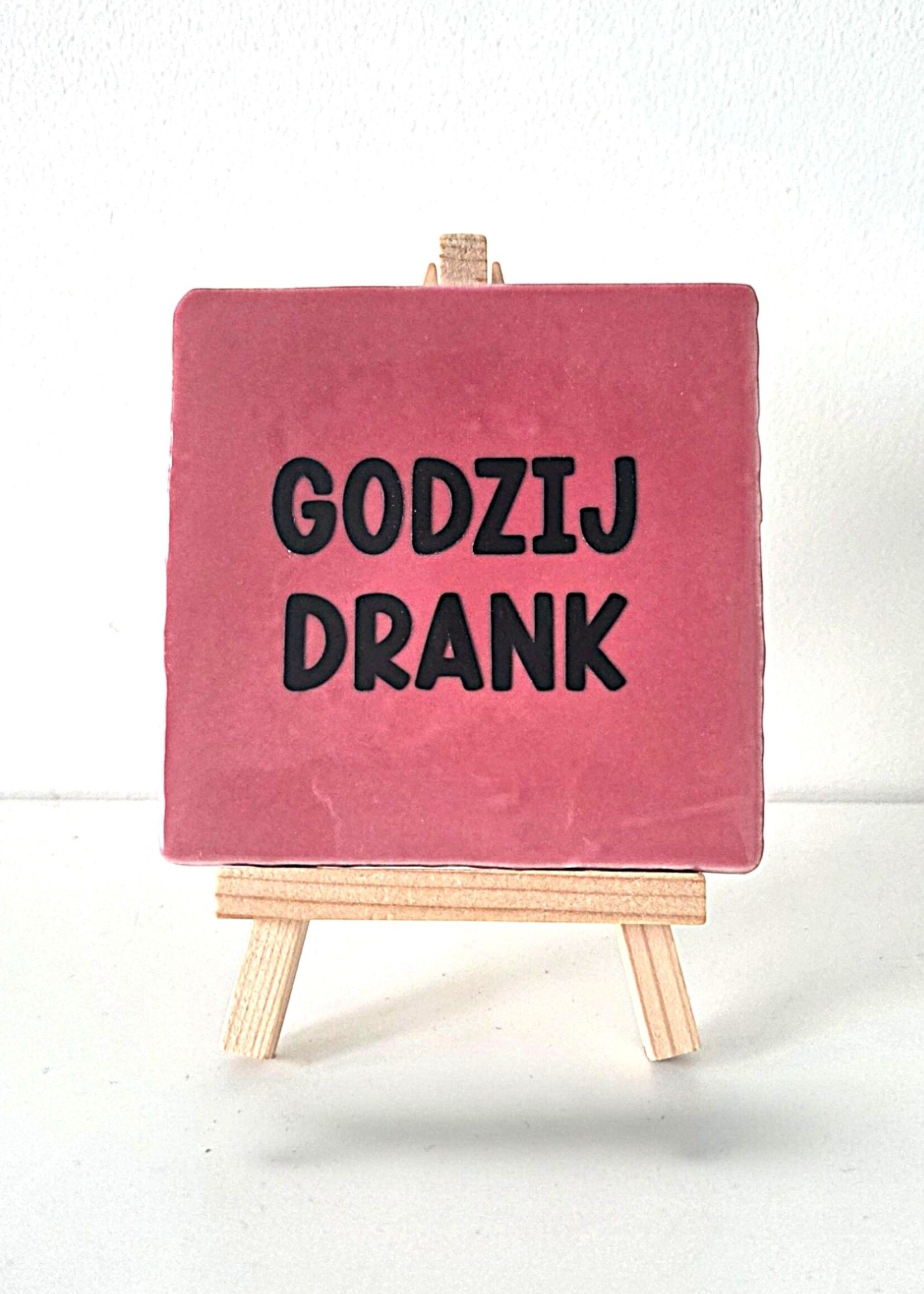 Tegel Quotes Tegel "godzijdrank" – handgemaakt 10x10 cm