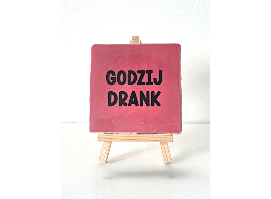 Tegel "godzijdrank" – handgemaakt 10x10 cm
