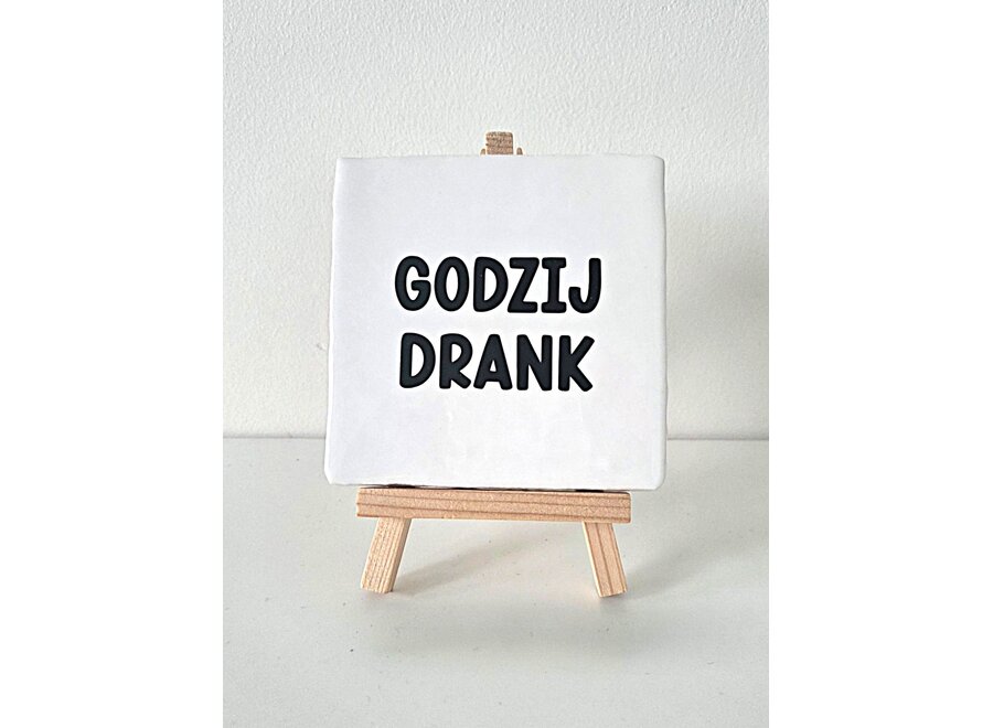 Tegel "godzijdrank" – handgemaakt 10x10 cm
