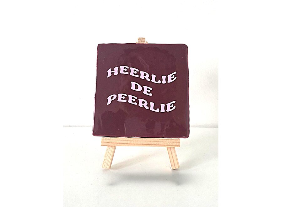 Tegel "heerlie de peerlie" – handgemaakt 10x10 cm