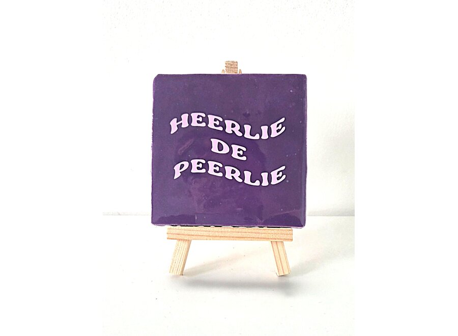 Tegel "heerlie de peerlie" – handgemaakt 10x10 cm