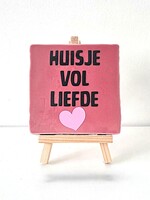 Tegel Quotes huisje vol liefde - roze