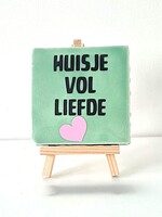 Tegel Quotes huisje vol liefde - groen