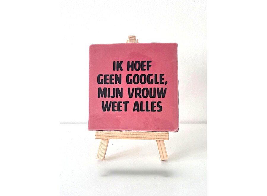 ik hoef geen google, mij vrouw weet alles -roze