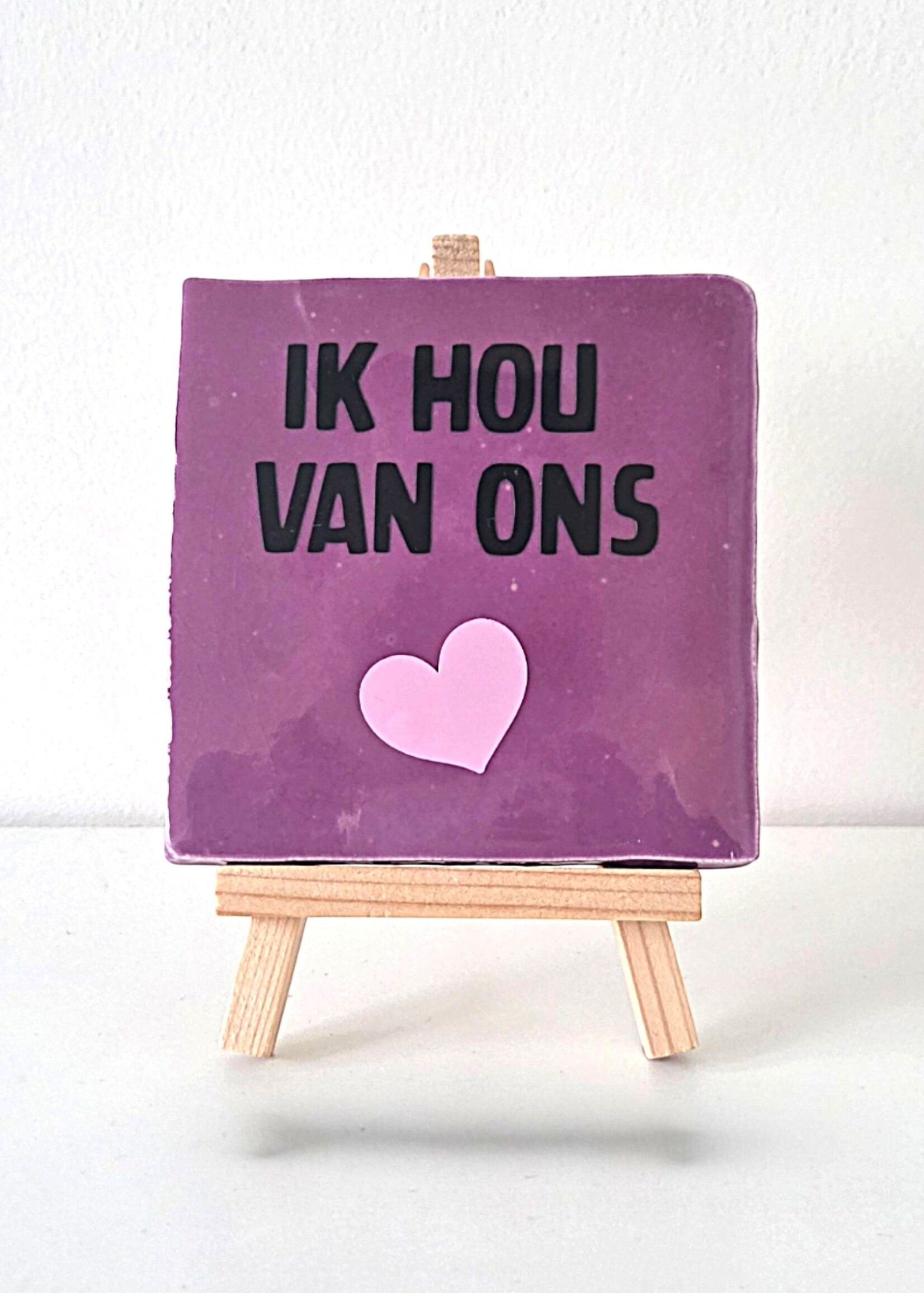 Tegel Quotes Tegel "ik hou van ons" – handgemaakt 10x10 cm