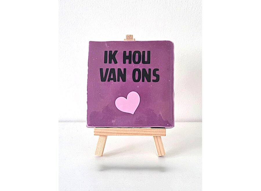 Tegel "ik hou van ons" – handgemaakt 10x10 cm