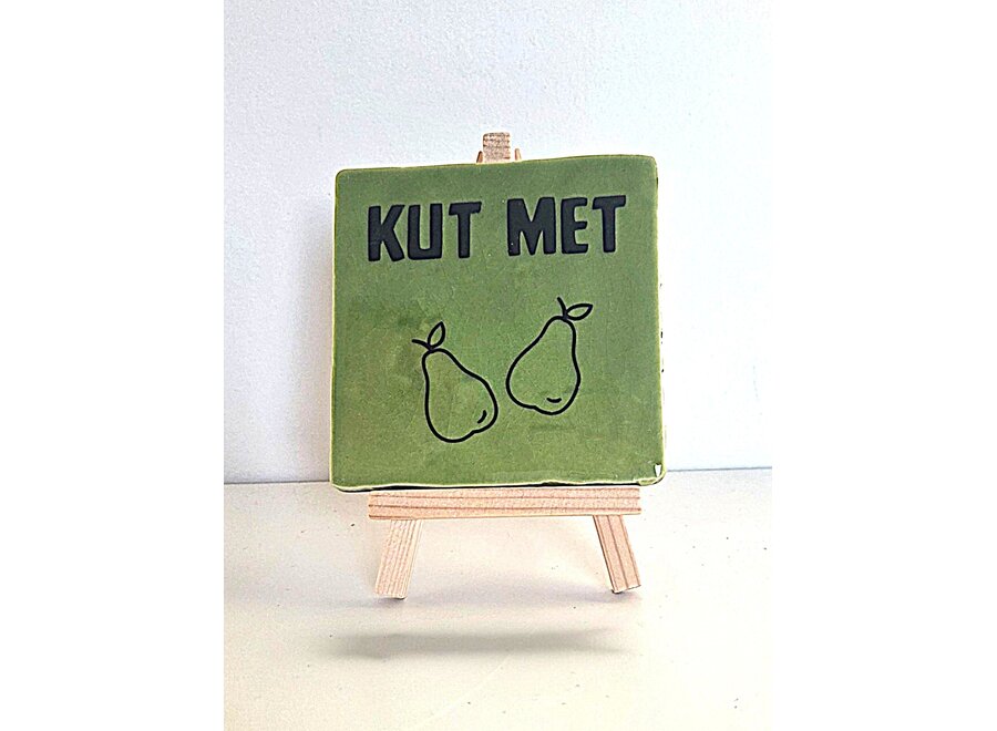 Tegel "Kut met peren" – handgemaakt 10x10 cm