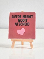 Tegel Quotes liefde neemt nooit afscheid - roze