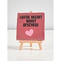 Tegel "liefde neemt nooit afscheid" – handgemaakt 10x10 cm