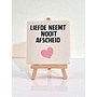 Tegel "liefde neemt nooit afscheid" – handgemaakt 10x10 cm