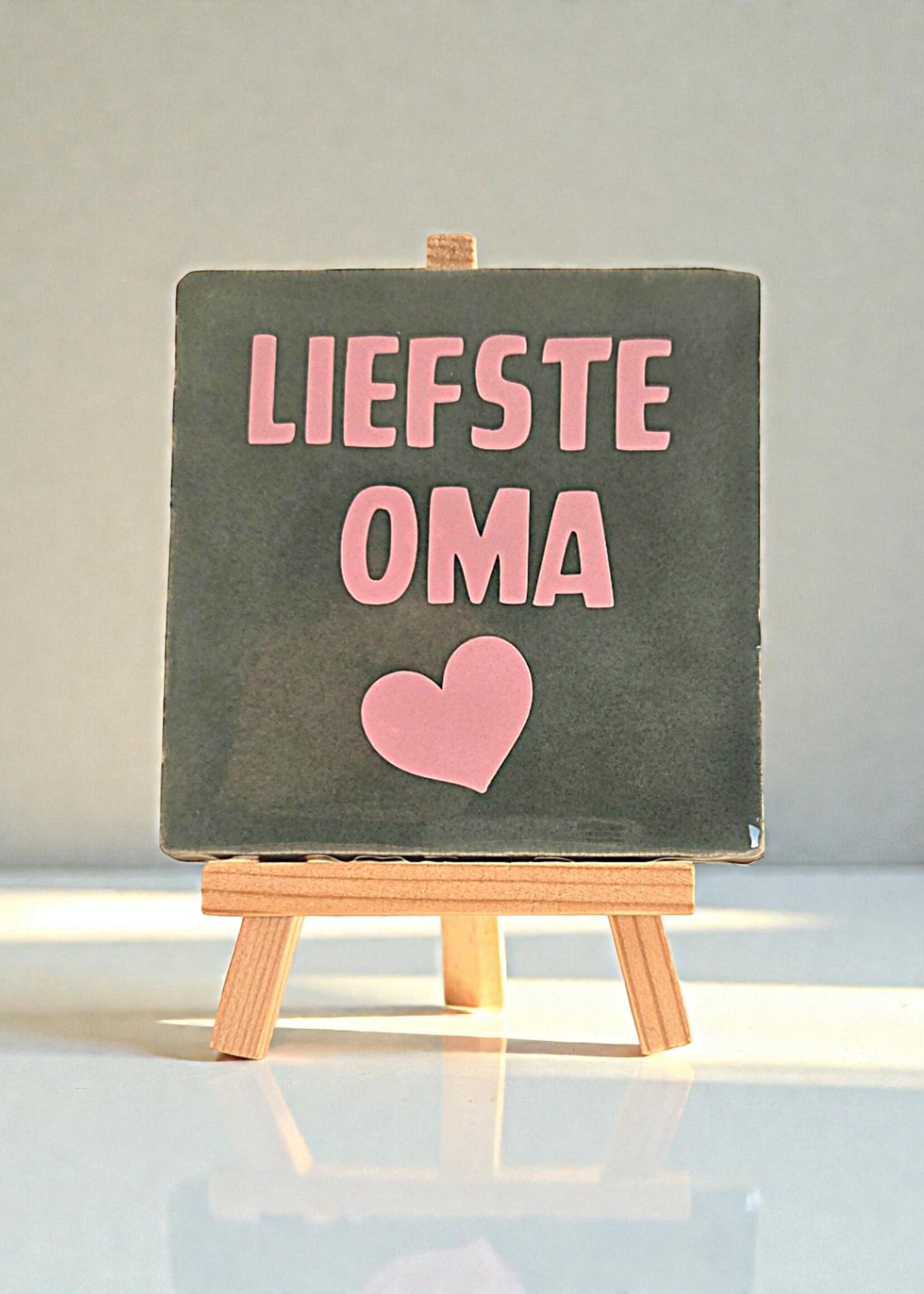 Tegel Quotes Tegel "liefste oma" – handgemaakt 10x10 cm