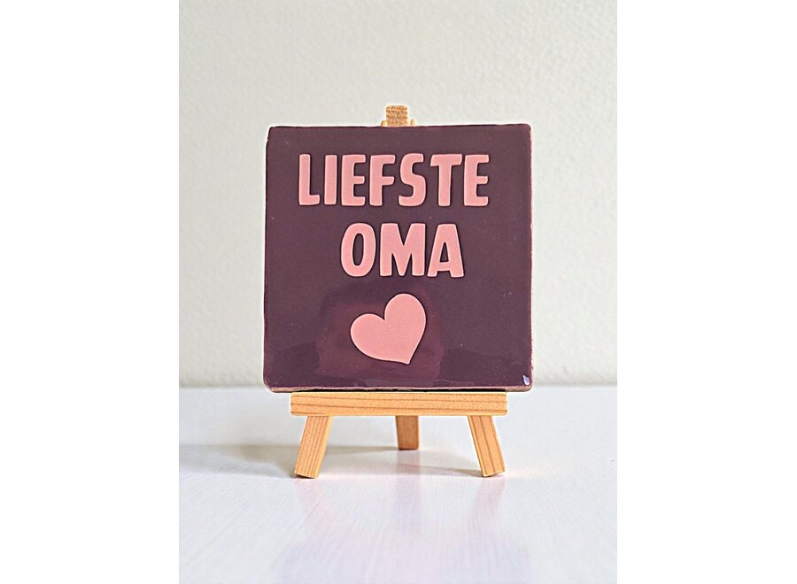 Tegel "liefste oma" – handgemaakt 10x10 cm