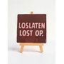 Tegel "loslaten lost op" – handgemaakt 10x10 cm