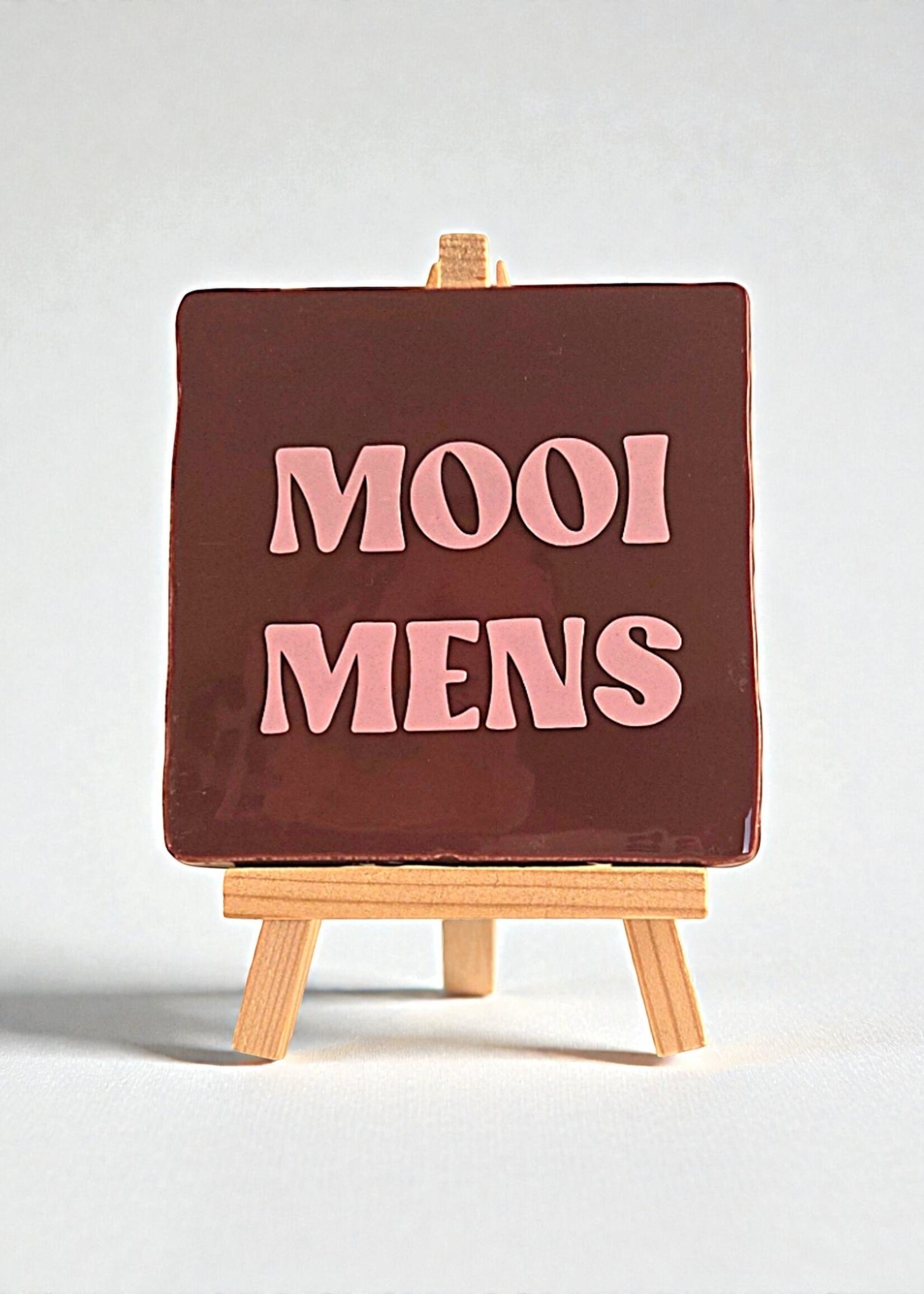 Tegel Quotes Tegel "mooi mens" – handgemaakt 10x10 cm