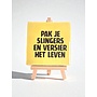 Tegel "pak je slingers en versier het leven" – handgemaakt 10x10 cm