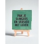 Tegel "pak je slingers en versier het leven" – handgemaakt 10x10 cm