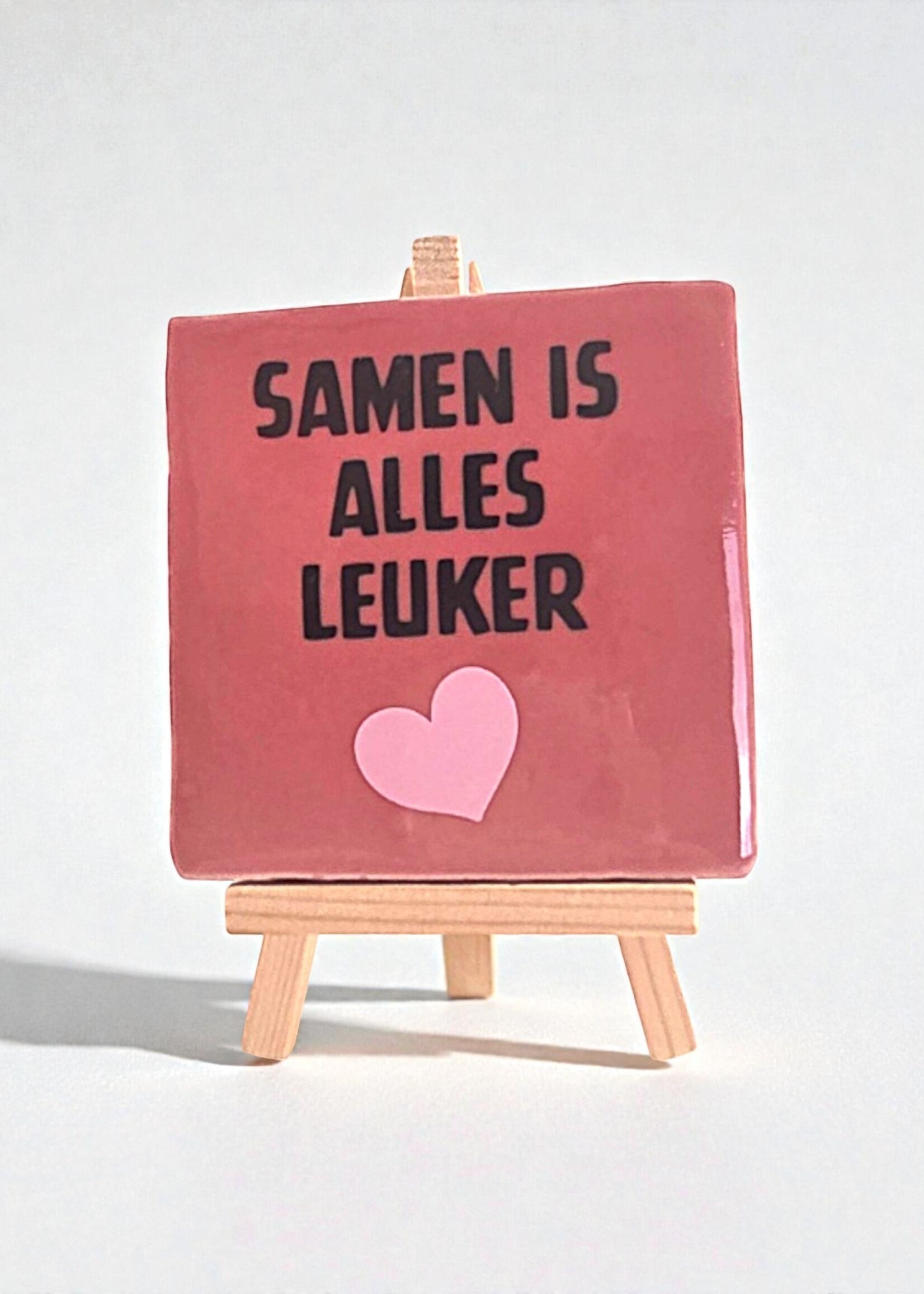 Tegel Quotes Tegel "samen is alles leuker" – handgemaakt 10x10 cm
