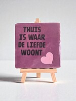 Tegel Quotes thuis is waar de liefde woont - paars