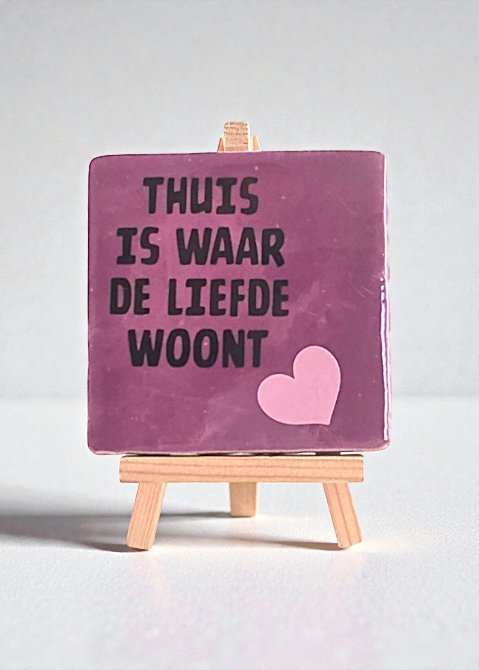 Tegel Quotes Tegel "thuis is waar de liefde woont" – handgemaakt 10x10 cm