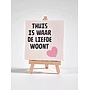 Tegel "thuis is waar de liefde woont" – handgemaakt 10x10 cm